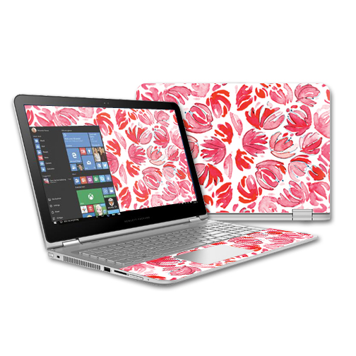 Skin For HP Envy x360 15 (2015) Laptop Red Petals MightySkins