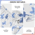 thumbnail image 4 of Butterfly White Blue Pattern Pajama Pants Soft Lightweight Lounge Pants Bottoms Sleep Pants Warm Comfy, 4 of 9