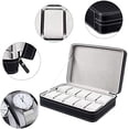 thumbnail image 3 of Fetcoi, PU Leather Watch Box Display Case Watch Cases Portable Travel Watch Box Organizer(10 Slots), 3 of 8