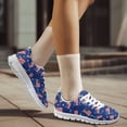 thumbnail image 3 of COEQINE Women Running Shoes Girls White Sole US USA Flag Sneakers Hiking Camping Air Mesh Training Athletic Shoes Fitness Footwear for July Fourth, American Flag Dark Blue, 3 of 7