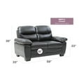 thumbnail image 3 of Glory Furniture Marta Faux Leather Loveseat in Black, 3 of 4