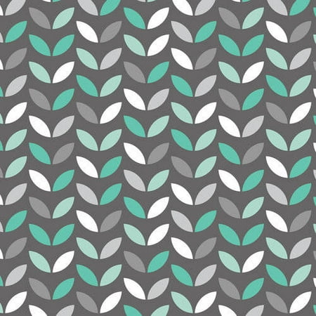 (2 Pack) Emma & Mila Fresh Mint Collection Cotton Leaves Fabric, per Yard (2 pack)