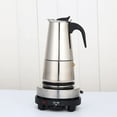 thumbnail image 2 of Stovetop Coffee Maker, 6 Cup Stainless Steel Moka Pot Espresso Maker Coffee Pot with Electric Stove, 500W Stovetop Espresso Machine Italian Espresso Maker for Home Bar Office, 2 of 9