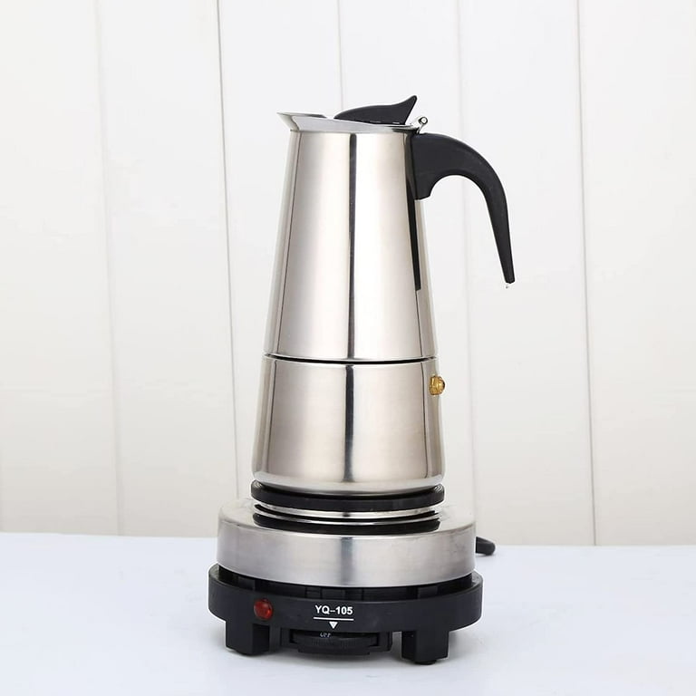 Stainless Steel Stovetop Italian Coffee Maker Espresso 6 Cup Moka Pot – Luv  Muggs