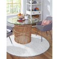 thumbnail image 1 of Unique Loom 3151341 5 x 5 ft. Solid Shag Round Rug, Snow White, 1 of 15