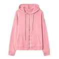 thumbnail image 3 of Fanxing Clearance Jacket for Women, Full Zipper Plus Size Hooded Sweatshirt Pure Color Zip Up Hoodies Jackets Coat Ladies Fashion Cardigans with Pocket, 3 of 6