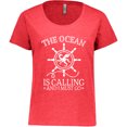 thumbnail image 3 of Inktastic Ocean is Calling Cute Nautical Octopus Women's Plus Size T-Shirt, 3 of 5