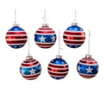 thumbnail image 2 of Kurt Adler 80MM Red, White and Blue Stars and Stripes Glass Ball Ornaments, 6 Piece Box, 2 of 5