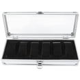 thumbnail image 1 of YISITIAN Aluminum Rectangle Watch Jewelry Storage Organizer Box Case Slots 6/12 Grid New (6 Slots) CJ919-43528, 1 of 8