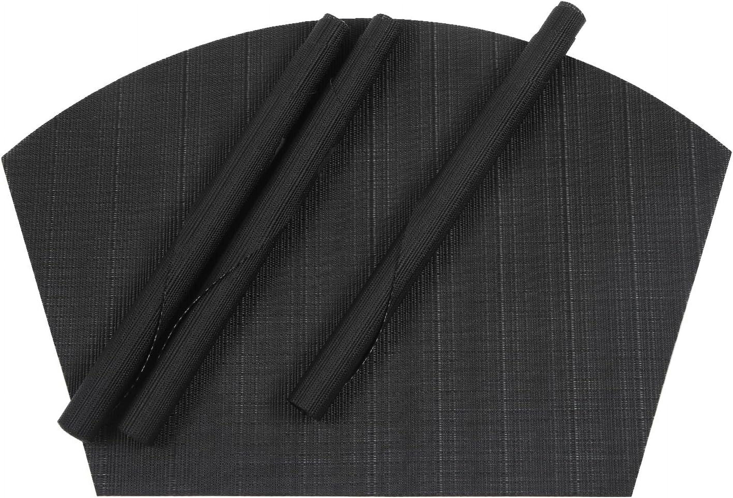 Round Table Placemats Set of 4 Wedge Shape Placemat Woven Vinyl Place Mats Heat Resistant Wipe Clean Dining Table Mats Home Table Decor (4, Tan)