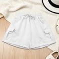 thumbnail image 6 of Girl's Wide Leg Shorts Cargo Casual Shorts Elastic Summer Bottoms with Pockets 5 16 Years Gymnastics Shorts for Girls 4t 13-14 Years, 6 of 9
