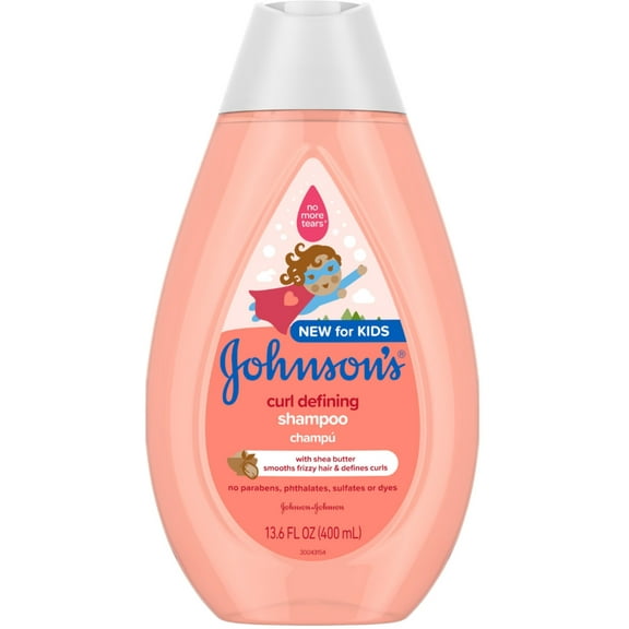 JOHNSON'S Curl-Defining Tear-Free Kids' Shampoo with Shea Butter, 13.6 oz (Pack of 2)