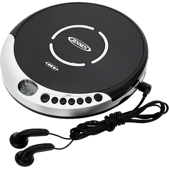 Pre-Owned Jensen CD Portable Personal CD Player with 60 Seconds Anti-Skip Protection, FM Radio & Bass Boost   Stereo Earbuds - Black
