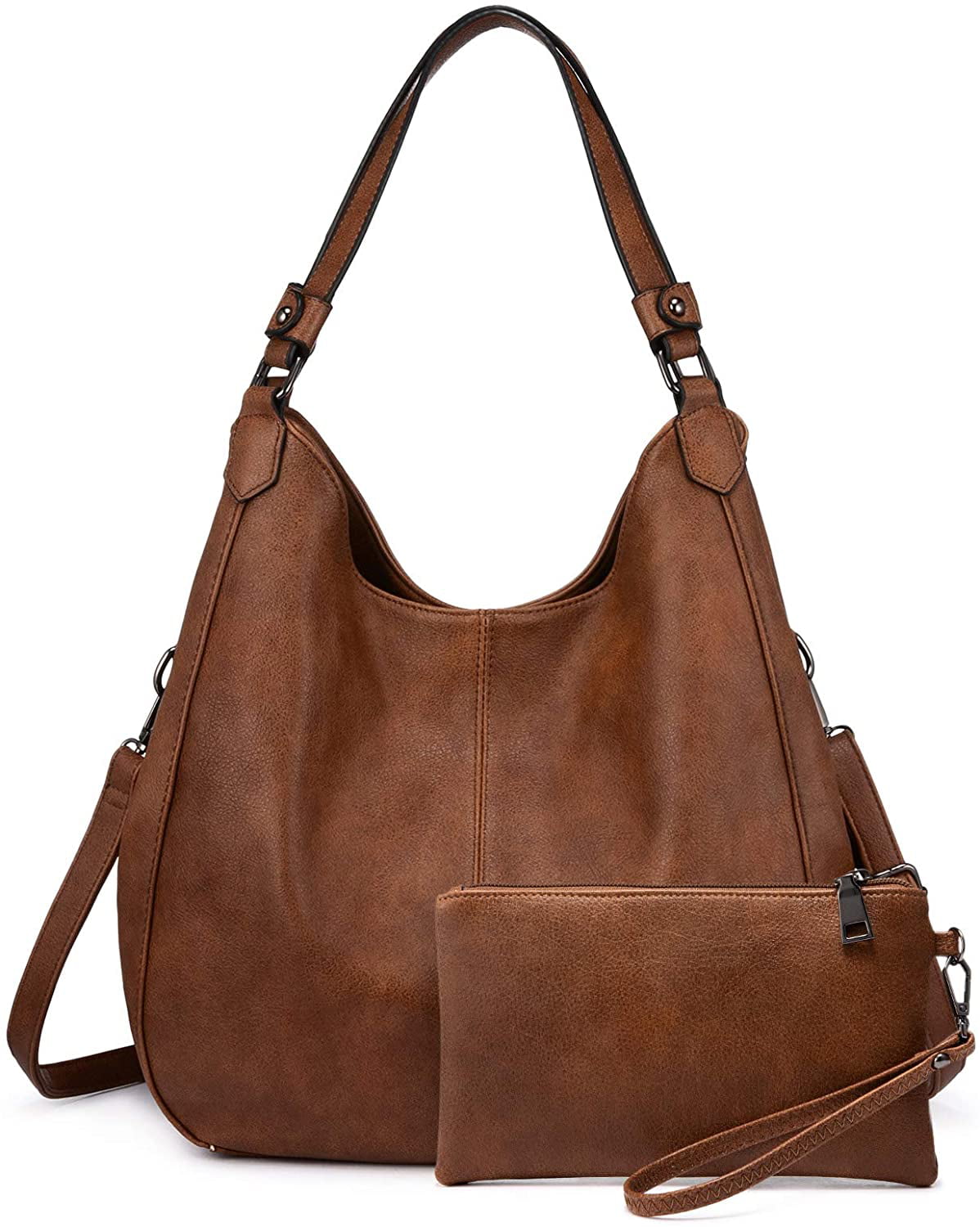 Large Leather Hobo Handbags Purse Shoulder Strap Vintage Bucket Bag Brown  Women | eBay