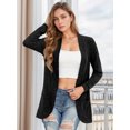 thumbnail image 3 of JWD Women's Cardigan Long Sleeved Storage Casual Lightweight Soft And Comfortable Fan-shaped Hem Knitted Cardigan Sweater Coat Black L, 3 of 6