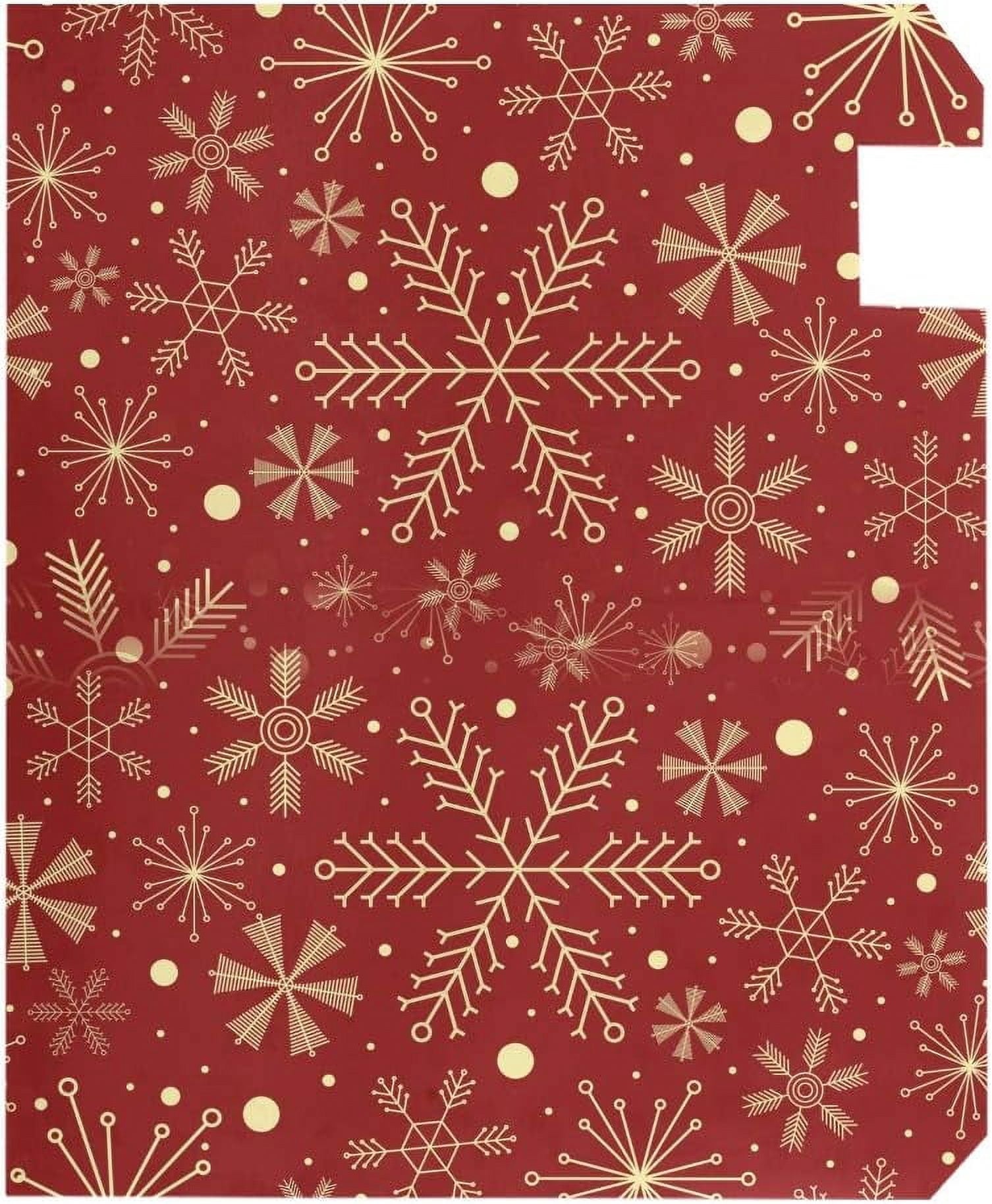 Christmas Snowflakes On Dark Red Magnetic Mailbox Cover for Standard Mailboxes