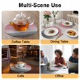 thumbnail image 2 of Pink Gray Round 15 Inch Placemats Set of 6, Vintage Country Gradient Wooden Plank Line HeatResistant Non Slip Place Mats for Dining Table, Wipeable Braided Kitchen Table Mats for Housewarming, 2 of 9
