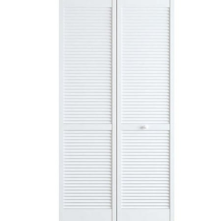 Kimberly Bay Louvered Wood Primed Bi-Fold Door