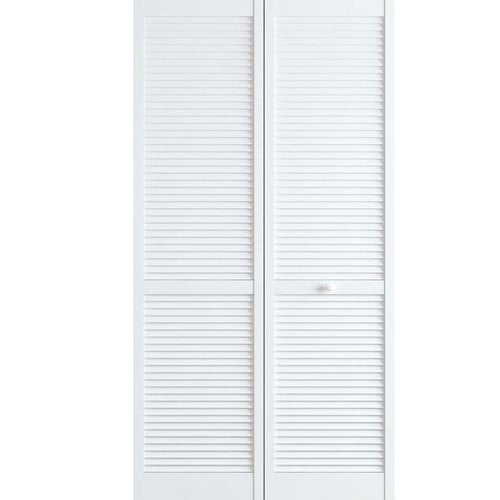 Kimberly Bay Louvered Wood Primed Bi Fold Door Com Kimberly Bay Louvered Wood Primed Bi, Louvered Sliding Closet Doors