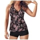 thumbnail image 2 of Gibobby Conjunto de Bañador Sexy Top Piece Tummy con traje de baño Bañador Mujer Dos pantalones cortos Traje de baño Control Tankinis Set(Vino,M), 2 of 4