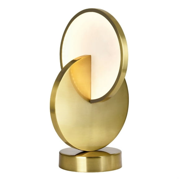 CWI Lighting Tranche Integrated LED Metal Table Lamp in Brushed Brass