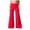 Red, variant on felwors Women's High Waisted Fold Over Flowy Wide Leg Pants | Casual Lounge Yoga Palazzo Pants for Beach & Vacation (Navy, XXL)