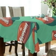 thumbnail image 5 of Yayeee Tablecloths 54" x 54" Rectangle Wrinkle Resistant Party Table Cover, Brown American Footballs, 5 of 8