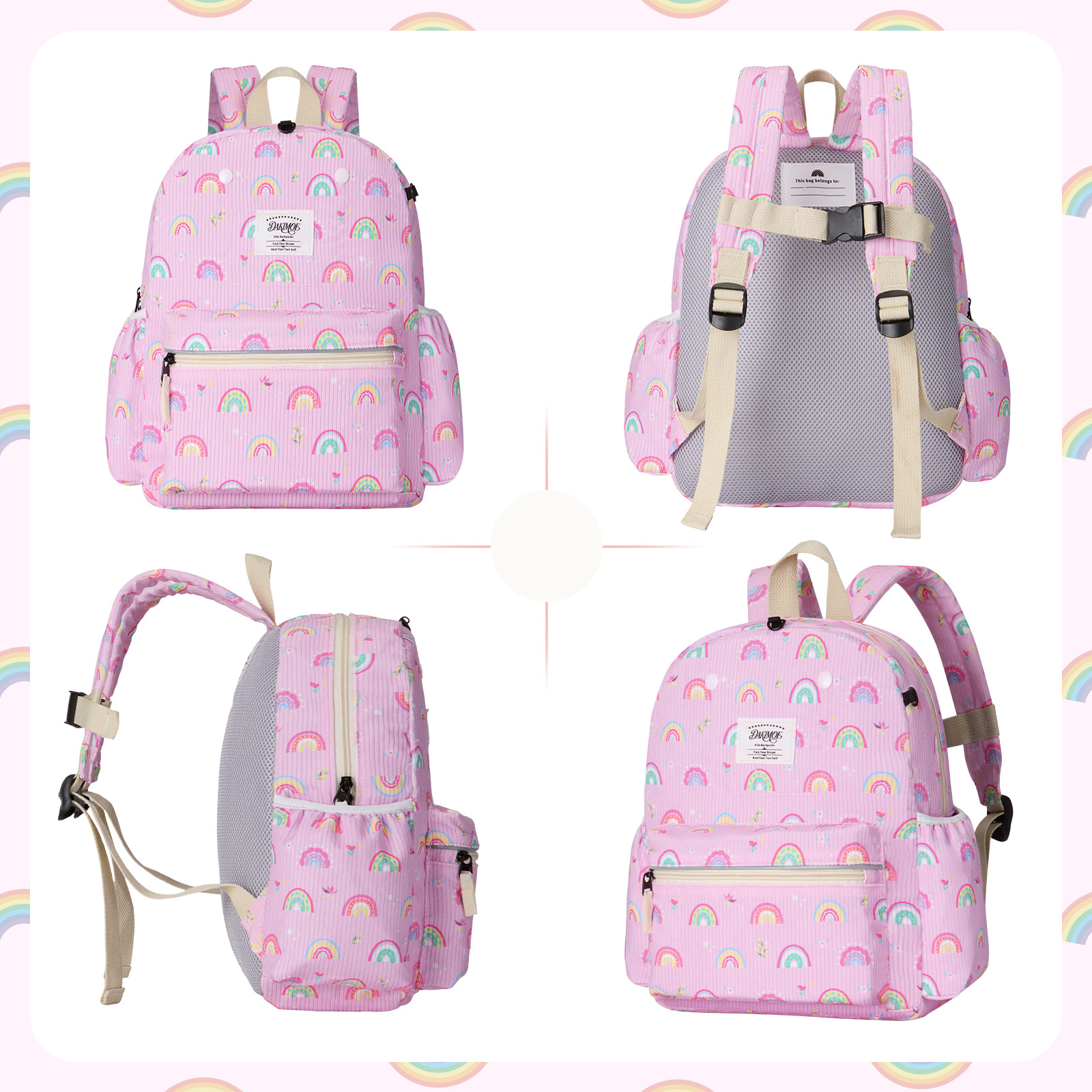 DAKIMOE Toddler Backpack, Soft Corduroy, 13.5 Inches photo 4