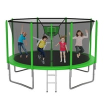 CITYLE Trampoline 12FT 1200LBS Trampoline for Adults and Kids Trampolines with Basketball Hoop, Enclosure, Outdoor Heavy Duty Trampoline, Easy to Install & Last Long