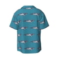 thumbnail image 4 of Goofa Cartoon Whale Printed Men's Casual Short-sleeved Shirt,Lightweight Breathable Button-down,Summer Casual men's top,Versatile Fashion shirt-Small, 4 of 7
