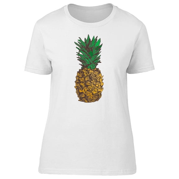 Cool Grunge Tropical Pineapple T-Shirt Women -Image by Shutterstock, Female x-Large