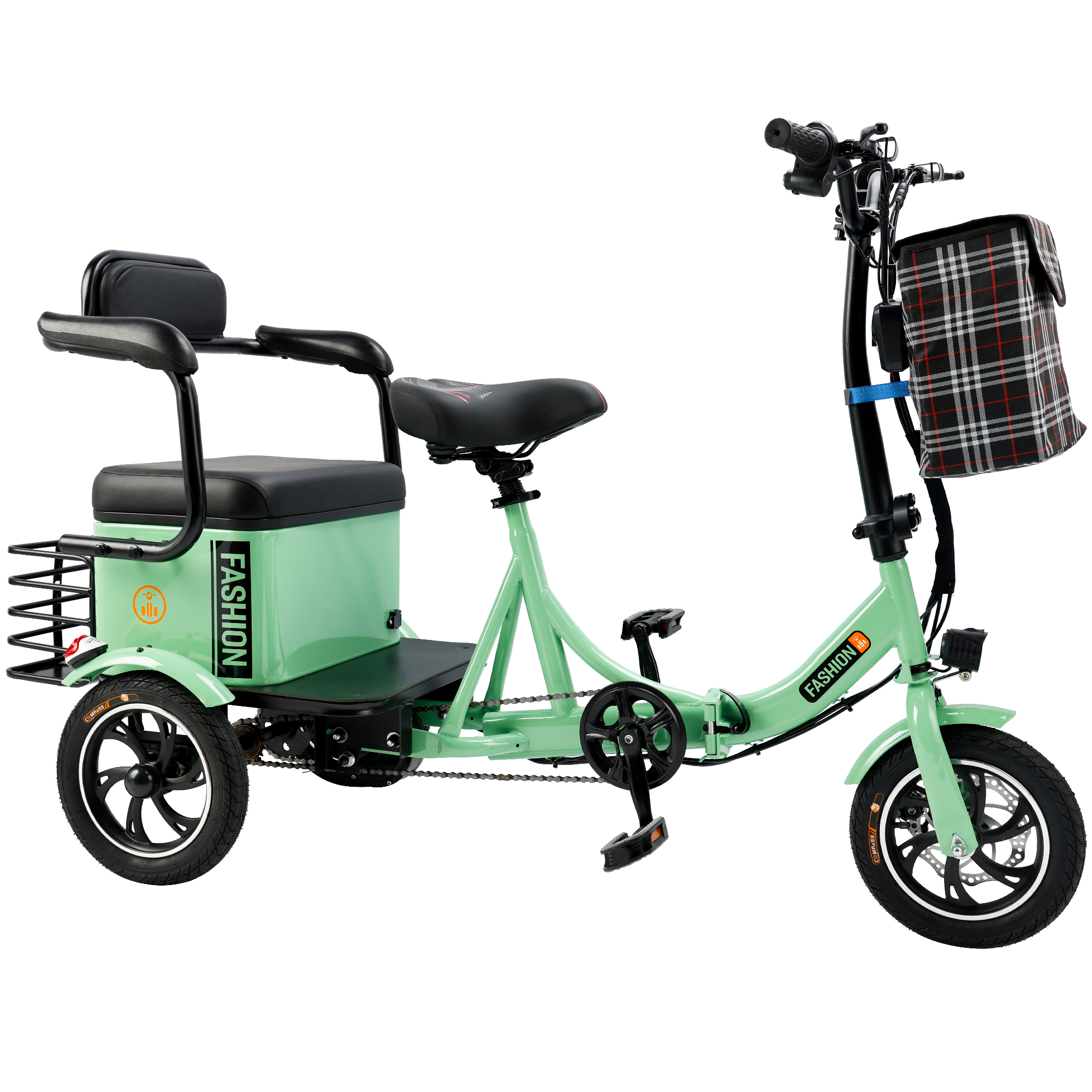 ARTUDATECH Electric Trike, Electric Tricycle for Adult, 400W 48V Foldable 3 Wheel Electric Bikes, Motorized Tricycle Adult Electric Three Wheels Bicycle for Adult Senior With Rear Seat
