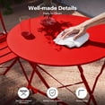 thumbnail image 3 of Decksplore 3-Piece Folding Metal Outdoor Bistro Set, Table and 2 Chairs, Red, 3 of 6