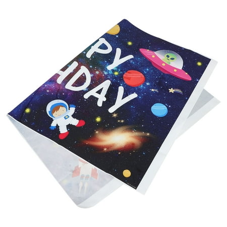 Image of 2pcs Birthday Photography Banner Space Theme Banner Space Banner Space Photo Backdrop