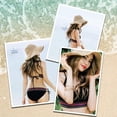 thumbnail image 4 of Gorra de playa de ala ancha FAMOORE con sombrero de paja para mujer, color beige, 4 of 7