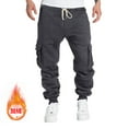 thumbnail image 2 of Diufon Jogger Pants for Men Fall Winter Fleece Thickened Warm Sweatpants Elastic Waist Drawstring Cargo Pant, 2 of 7
