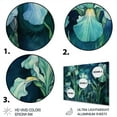 thumbnail image 3 of Designart "The Petal of Green Irises I" Irises Metal Wall Art, 3 of 5
