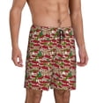 thumbnail image 2 of Naloa Red Houses Men's Short Pajama Pants, Pj Shorts, Lounge Comfort Shorts-4X-Large, 2 of 6