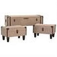 thumbnail image 2 of Linen Covered Travelers Trunk - Set of 3 by Elk Home 170-002/S3 in Brown Finish, 2 of 2