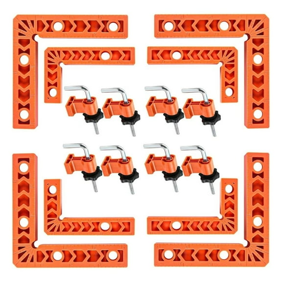 8 Set Right Angled Positioning Squares Corner Clamps for Woodworking Clamping Tools for Cabinet and Box Construction