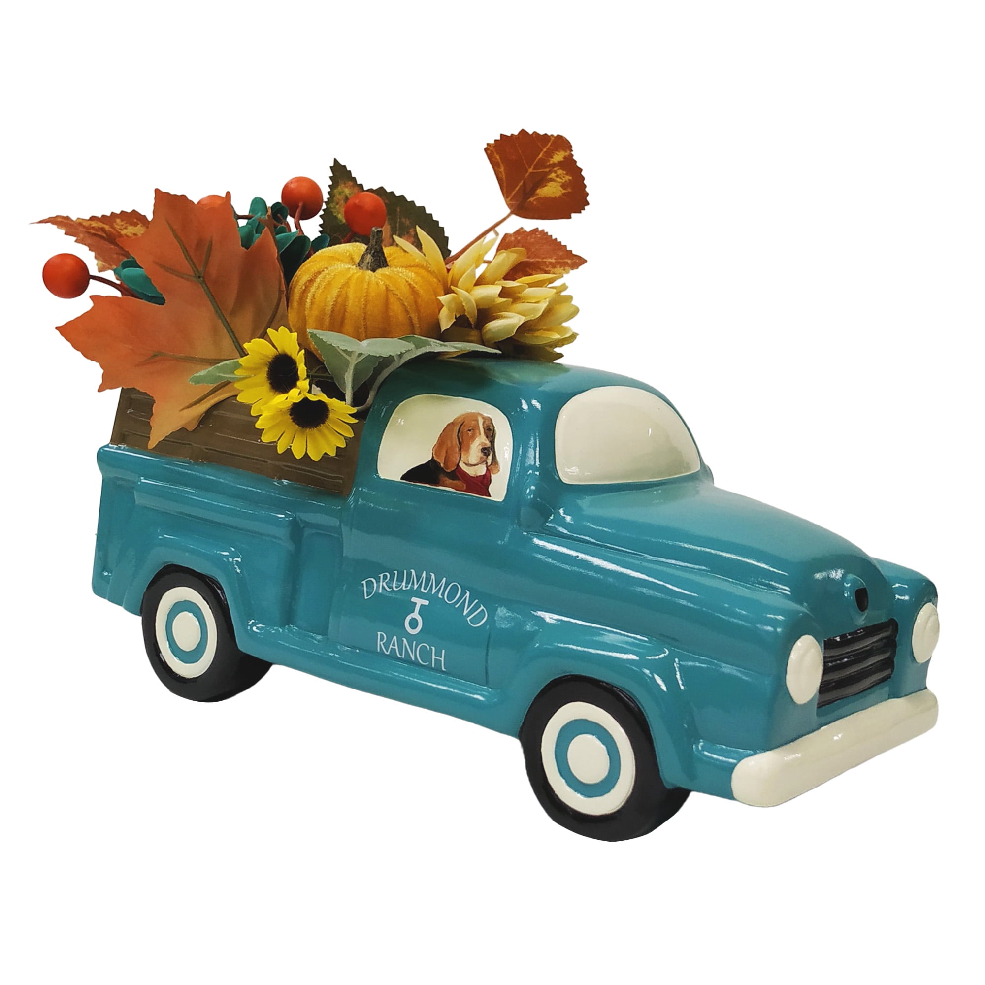 The Pioneer Woman Vintage Truck Charlie Ceramic Vase Floral Arrangement, 8'