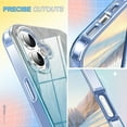 thumbnail image 4 of Marble Pattern Case for iPhone 16 with Screen Protector,Cute Heavy Duty 3 in 1 Full Body Shockproof Hard PC+Soft TPU Silicone Bumper Drop Women Girls Phone Case for iPhone 16,Blue, 4 of 6