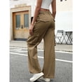 thumbnail image 4 of AILIYIL Cargo Pants Women High Waist Casual Pants Wide Leg Pants Baggy Streetwear Trousers 6 Pockets (Coffee,S), 4 of 7