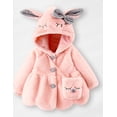 thumbnail image 1 of Abrigo con capucha cálido para bebés y niñas rosa-12M-18M(Size 8), 1 of 6