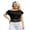 Black, variant on Women's Summer Tops Stylish Solid Color Floral Lace Patchwork Off One Shoulder Slim Fit Blouse for Casual Daily Wear