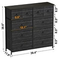 10 Drawer Dresser for Bedroom Fabric Storage Tower Wide Black Dresser