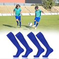 thumbnail image 3 of Blue Football Socks for Boys Girls, Long Soccer Socks Breathable Sports Socks Trainer Socks Running Socks Hockey Rugby Socks, 3 of 3