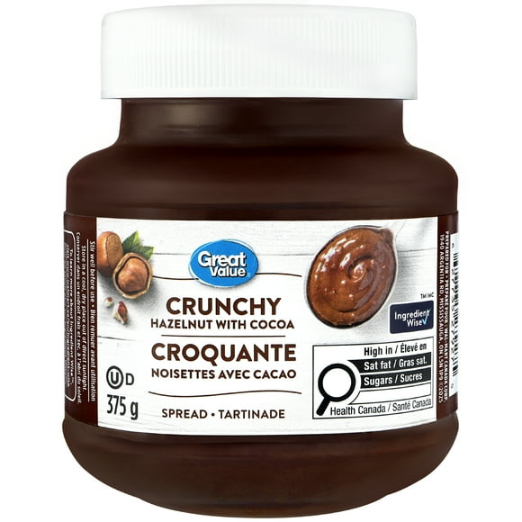 Great Value Crunchy Hazelnut with Cocoa Spread, 375 g