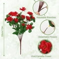 thumbnail image 3 of Zukuco 6 Bundles Artificial Outdoor Flowers Silk Camellia Flowers Outdoor UV Resistant Garden Bush Flowers Home Decor Garden Patio Balcony Vase Table Decor(Red), 3 of 7