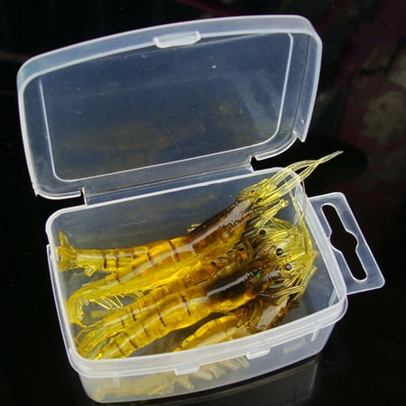 LKWLPD 5pcs Shrimp Soft Prawn Lure Hook Tackle Bait Saltwater Bass Fishing Lures